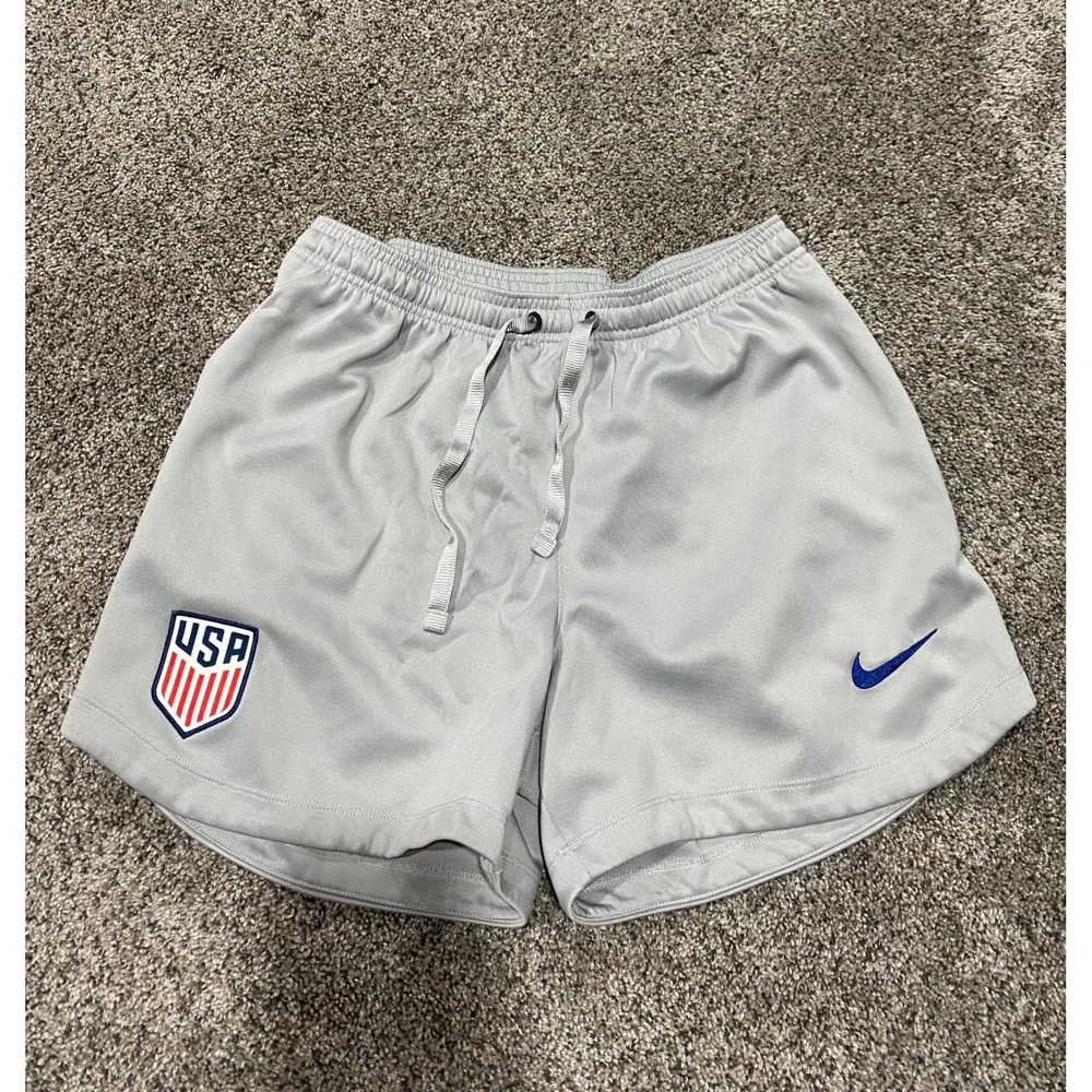 Nike Soccer Shorts Womens Small Grey US Soccer National Team DH0556-050